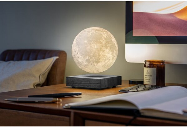 Czarna dekoracja świetlna do kontaktu ø 12 cm Moon – Gingko