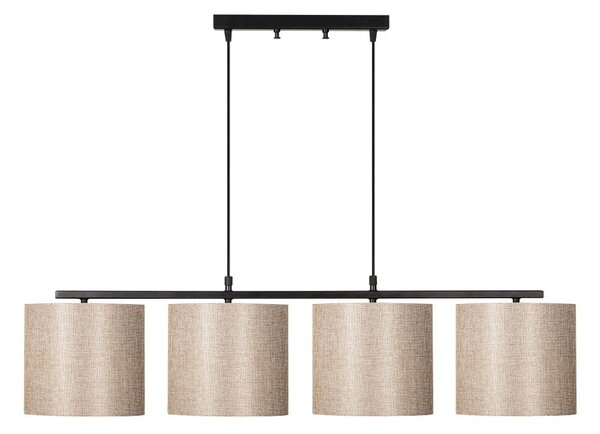 Czarna lampa wisząca z tekstylnym kloszem Baston – Opviq lights