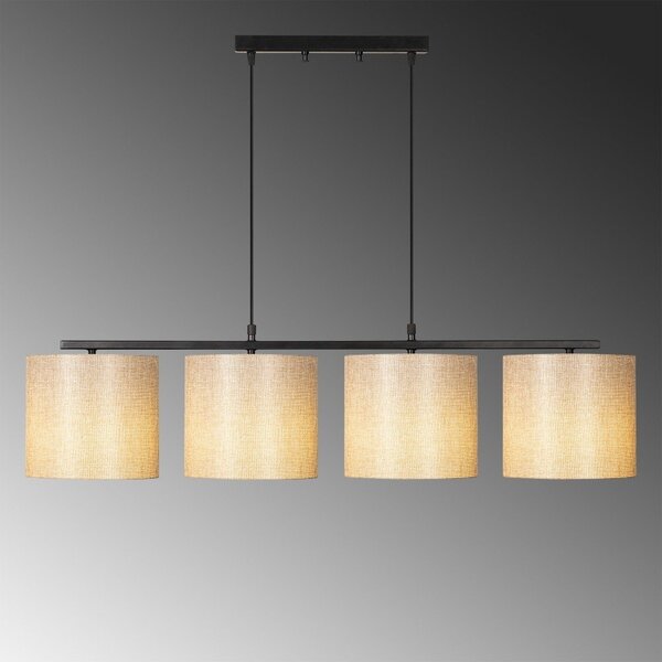 Czarna lampa wisząca z tekstylnym kloszem Baston – Opviq lights