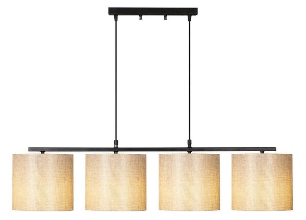 Czarna lampa wisząca z tekstylnym kloszem Baston – Opviq lights