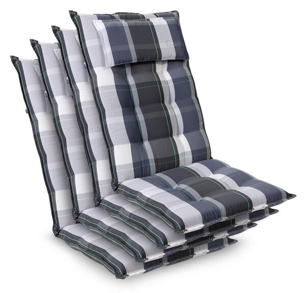 Blumfeldt Sylt, poduszka na krzesło ogrodowe z wysokim oparciem, poduszka na fotel ogrodowy, poliester, 50 x 120 x 9 cm, 4 x poduszka