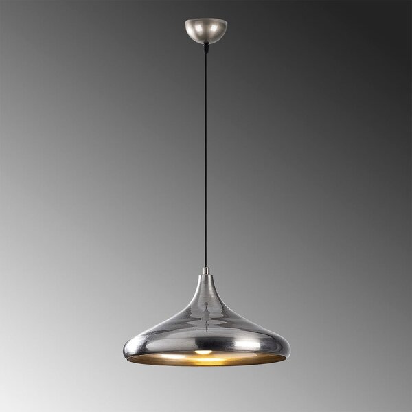 Lampa wisząca w kolorze srebra z metalowym kloszem ø 35 cm Nile – Opviq lights