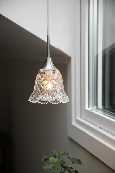 Lampa wisząca w kolorze srebra ze szklanym kloszem ø 13,5 cm Luna – Markslöjd