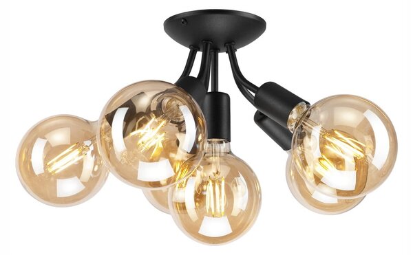 Czarna lampa sufitowa bez klosza Viggo – LAMKUR