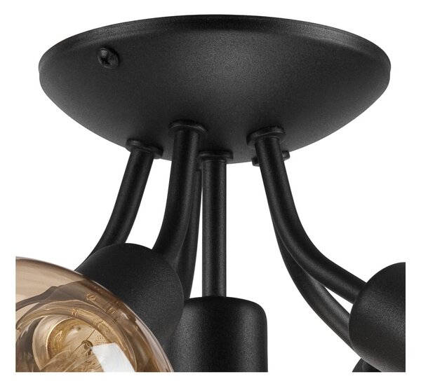 Czarna lampa sufitowa bez klosza Viggo – LAMKUR