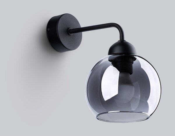 Czarny kinkiet ø 15 cm Grande – Sollux