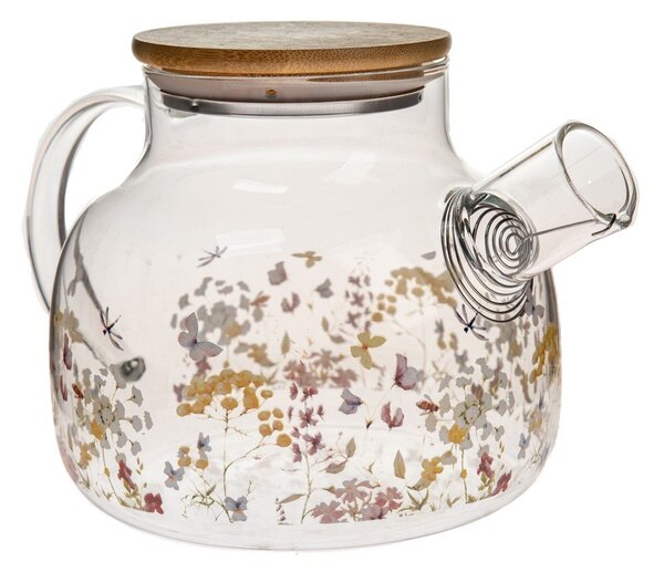 Szklany dzbanek do herbaty 1 l Flowers – Dakls