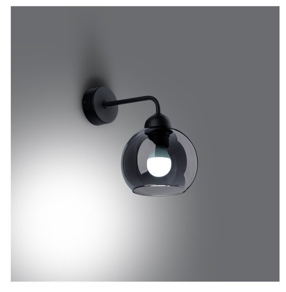 Czarny kinkiet ø 15 cm Grande – Sollux