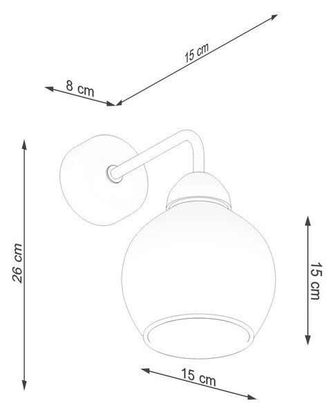 Czarny kinkiet ø 15 cm Grande – Sollux