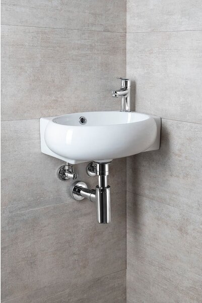 Biała ceramiczna umywalka 43x28,5 cm Ribera – Sapho
