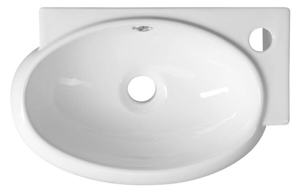 Biała ceramiczna umywalka 43x28,5 cm Ribera – Sapho