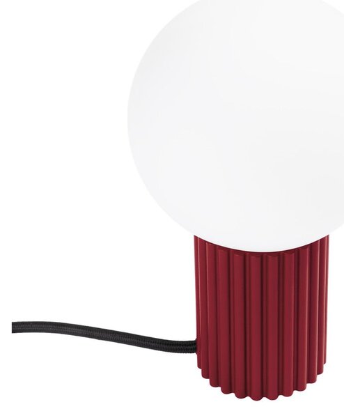 Bordowa lampa stołowa ze szklanym kloszem (wysokość 19 cm) Orbital – Sollux