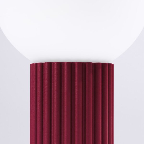 Bordowa lampa stołowa ze szklanym kloszem (wysokość 19 cm) Orbital – Sollux