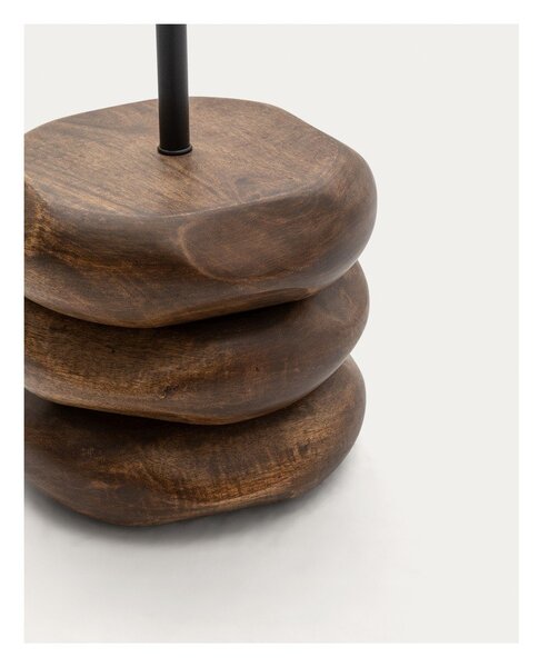 Lampa stołowa z litego drewna akacjowego w ciemnym naturalnym kolorze (wysokość 147 cm) Kor – Kave Home