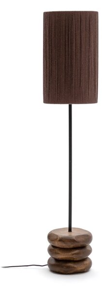Lampa stołowa z litego drewna akacjowego w ciemnym naturalnym kolorze (wysokość 147 cm) Kor – Kave Home