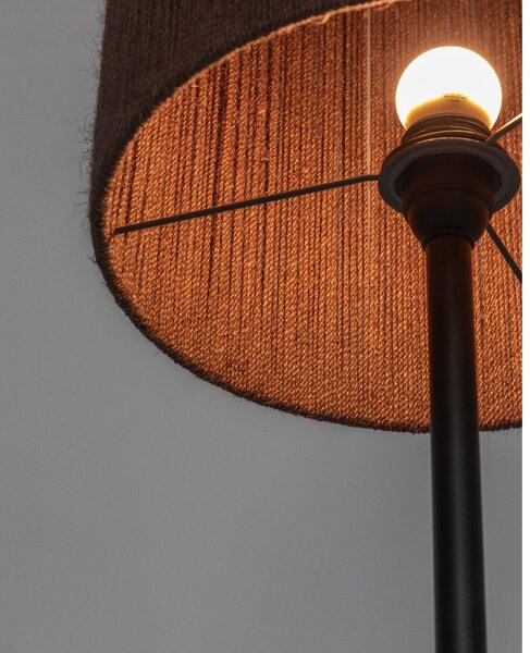 Lampa stołowa z litego drewna akacjowego w ciemnym naturalnym kolorze (wysokość 147 cm) Kor – Kave Home