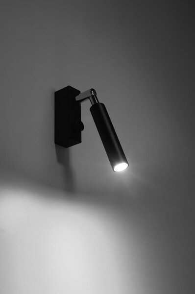 Czarna lampa punktowa 10x3 cm Tiden – Sollux