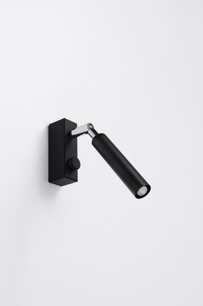 Czarna lampa punktowa 10x3 cm Tiden – Sollux