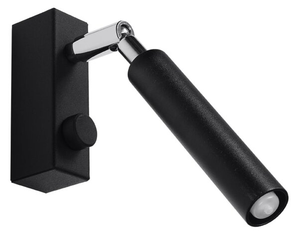 Czarna lampa punktowa 10x3 cm Tiden – Sollux
