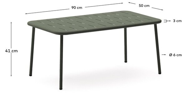 Stalowy stolik ogrodowy 50x90 cm Zivia – Kave Home