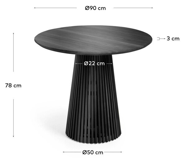 Okrągły stół z litego drewna mindi ø 90 cm Jeanette – Kave Home