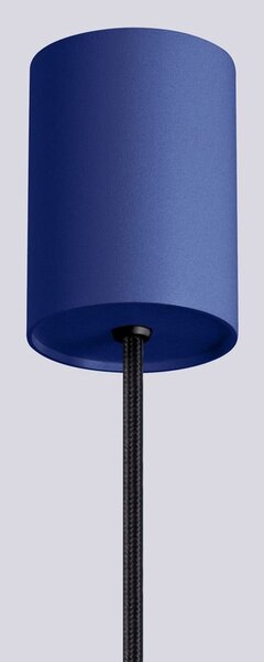 Ciemnoniebieska lampa wisząca ze szklanym kloszem ø 12 cm Orbital – Sollux