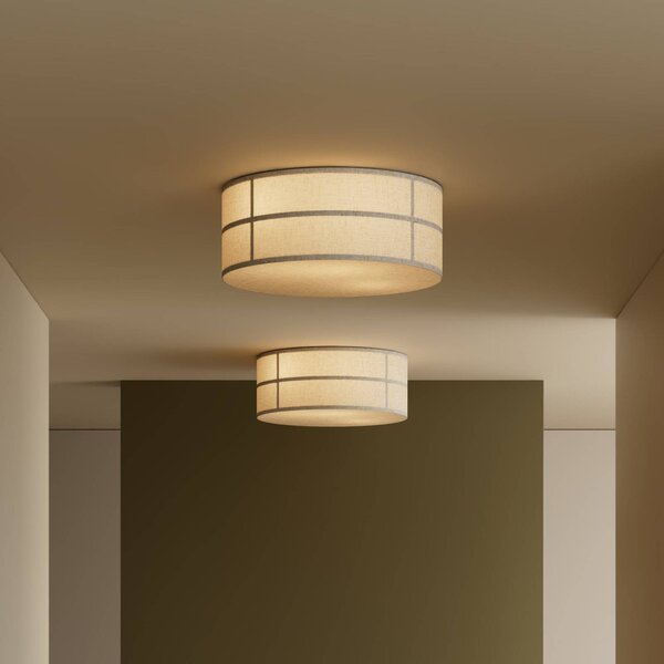 Audo Copenhagen Lampa sufitowa Hashira, możliwość ściemniania, kremowy / amber, salon / jadalnia, tkanina / materiał / jedwab