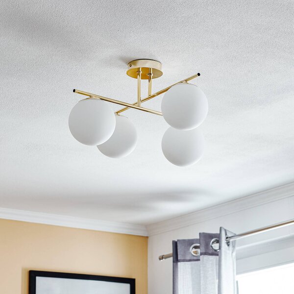 Lampa sufitowa Aurora Domiluce, możliwość ściemniania, mosiężny / złoty, salon / jadalnia, metal