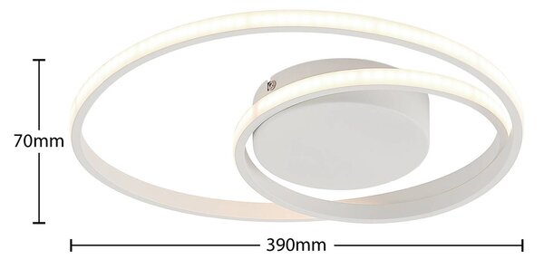 Lampa sufitowa LED Emisua Lindby, możliwość ściemniania, biały / opal, salon / jadalnia, aluminium, nowoczesny