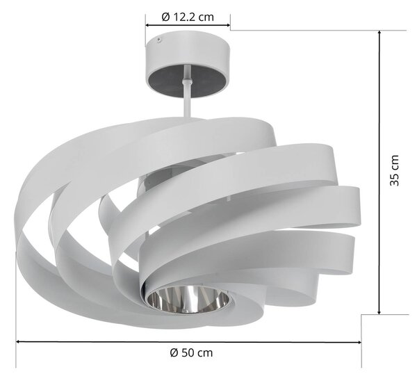 Lampa sufitowa Tori Euluna, możliwość ściemniania, biały / opal, salon / jadalnia, metal, nowoczesny