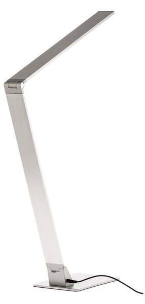 Fabas Luce Lampa stołowa LED Wasp, możliwość ściemniania, aluminiowy / szary / cynkowy, biuro, aluminium, nowoczesny