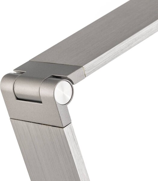 Fabas Luce Lampa stołowa LED Wasp, możliwość ściemniania, aluminiowy / szary / cynkowy, biuro, aluminium, nowoczesny