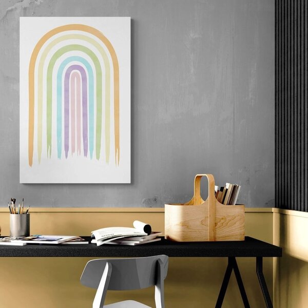 Obraz pastelowa tęcza Mid-Century