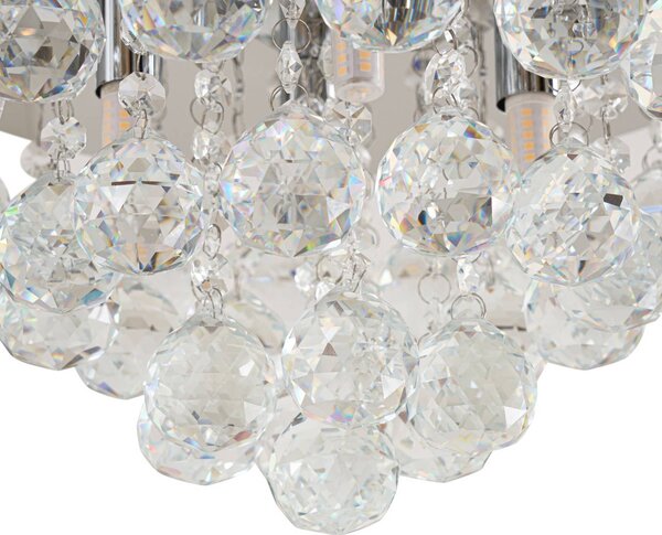Lampa sufitowa kryształowa Antonino Lindby, możliwość ściemniania, chromowy / srebrny, salon / jadalnia, kryształ, nowoczesny