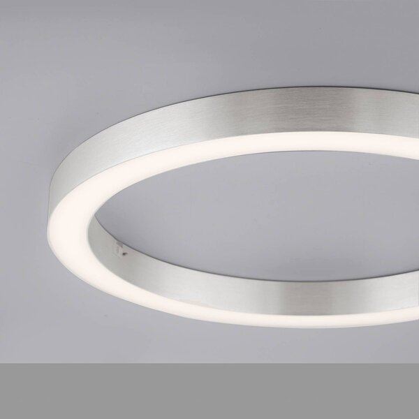 PURE Lampa sufitowa LED Lines Round, możliwość ściemniania, aluminiowy / szary / cynkowy, salon / jadalnia, aluminium, nowoczesny