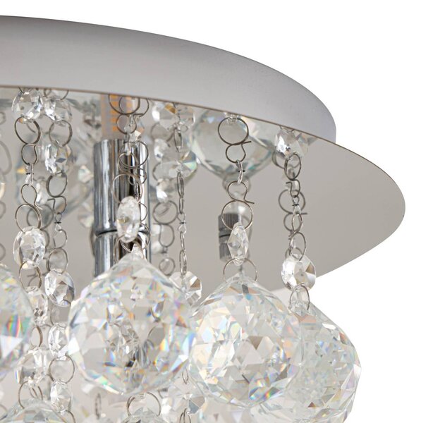Lampa sufitowa kryształowa Antonino Lindby, możliwość ściemniania, chromowy / srebrny, salon / jadalnia, kryształ, nowoczesny