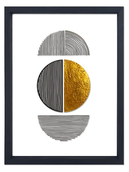 Szklany obraz w czarnej ramie Vavien Artwork Shapes II., 32x42 cm