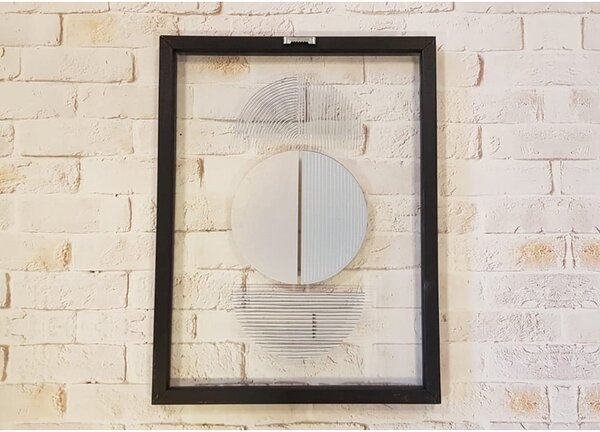 Szklany obraz w czarnej ramie Vavien Artwork Shapes II., 32x42 cm