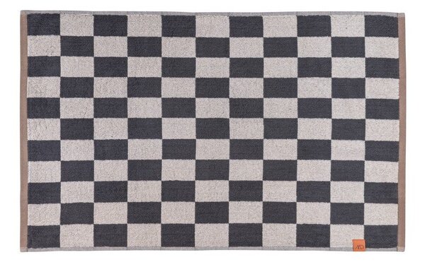 Antracytowo-beżowy dywanik łazienkowy pod prysznic z bio bawełny 50x80 cm Retro – Mette Ditmer Denmark