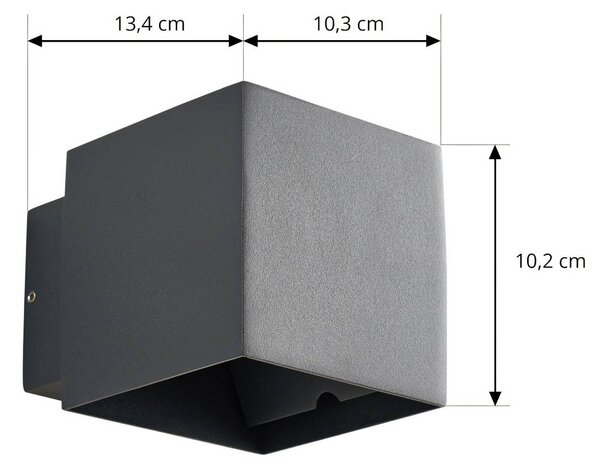 Kinkiet zewnętrzny LED Esani Lindby, czarny, aluminium, nowoczesny