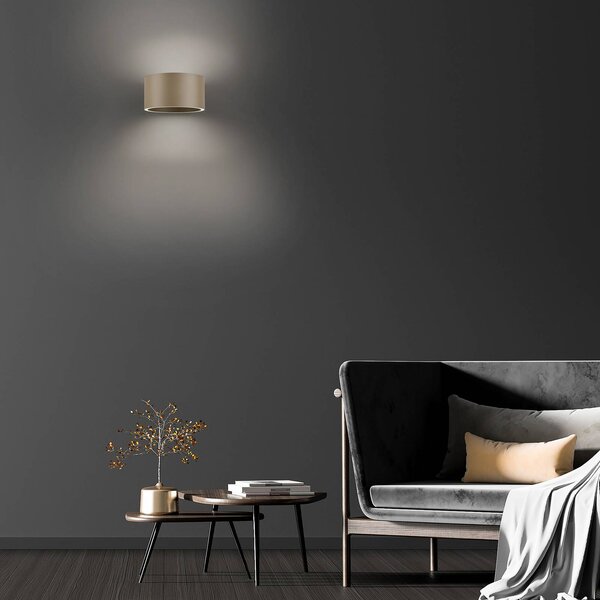 PURE Kinkiet LED Clipse, możliwość ściemniania, brązowy / mosiężny, salon / jadalnia, aluminium, nowoczesny