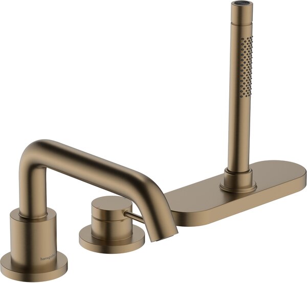 Hansgrohe Tecturis S bateria wannowo-prysznicowa 3-otworowa brąz szczotkowany 73447140