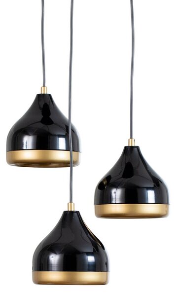 Lampa wisząca Yildo Opviq, możliwość ściemniania, czarny, salon / jadalnia, metal, nowoczesny