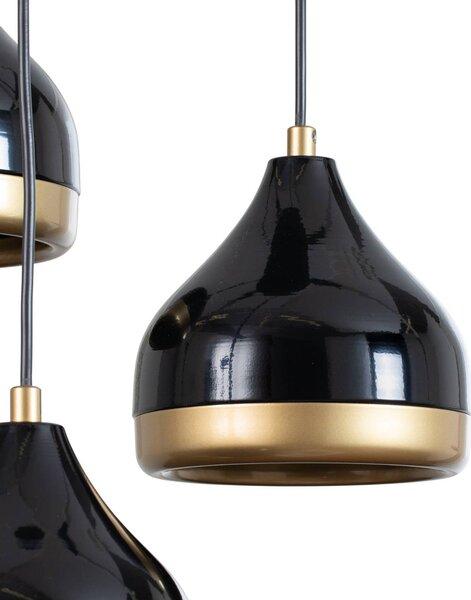 Lampa wisząca Yildo Opviq, możliwość ściemniania, czarny, salon / jadalnia, metal, nowoczesny