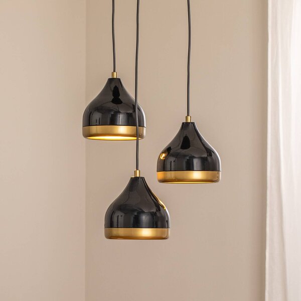 Lampa wisząca Yildo Opviq, możliwość ściemniania, czarny, salon / jadalnia, metal, nowoczesny