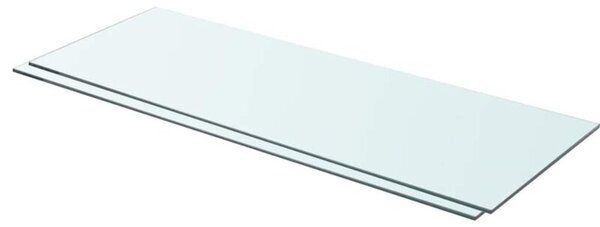 Półki, 2 szt., panel z przezroczystego szkła, 80 x 30 cm