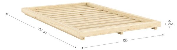 Łóżko jednoosobowe z litego drewna sosnowego bez zagłówka ze stelażem 120x200 cm w naturalnym kolorze Dock – Karup