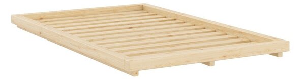 Łóżko jednoosobowe z litego drewna sosnowego bez zagłówka ze stelażem 120x200 cm w naturalnym kolorze Dock – Karup