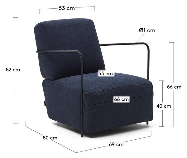 Niebieski fotel Gamer – Kave Home