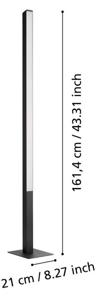 EGLO connect Simolaris-Z lampa stojąca LED Connect Simolaris-z, możliwość ściemniania, czarny, salon / jadalnia, metal, nowoczesny
